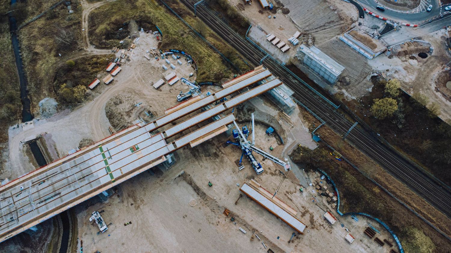 Ouvrage d’art en construction vu du ciel
